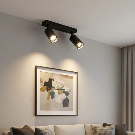 Nástěnné a stropní bodové svítidlo 2x GU10 černé PARIS Sanico Goldlux