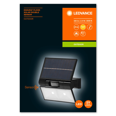 Solární Reflektor LED 2.9W 380lm 3000K se senzorem pohybu a soumraku Endura FLOOD SOLAR LEDVANCE