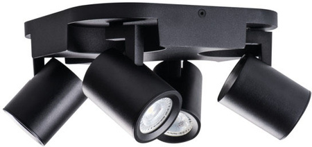 LED GU10 LED Reflektor Stropní světlo nastavitelné kulaté černé Laurin Kanlux