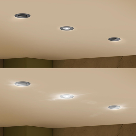 3x LED vestavné svítidlo 5W 500lm 2700K Warm Moving Round Black Stmívatelné 3STEP SceneSwitch Cilantro Philips