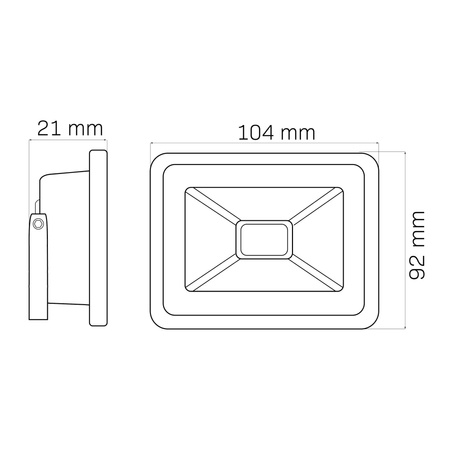 LED reflektor 10W 800LM 6500K 120° IP65 černý GOLDLUX (Polux)