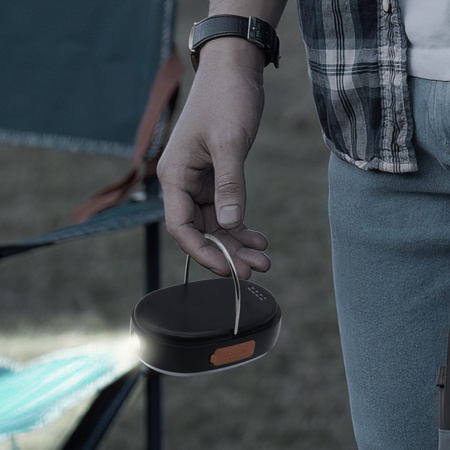 LED přenosná kempingová lampa 1W 600lm 3000-6500K teplá bílá černá IPX4 Sanico Goldlux