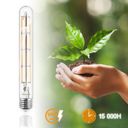 Žárovka LED E27, T30 8W = 75W 1055lm 3000K Teplá bílá 360° Filament LUMILED