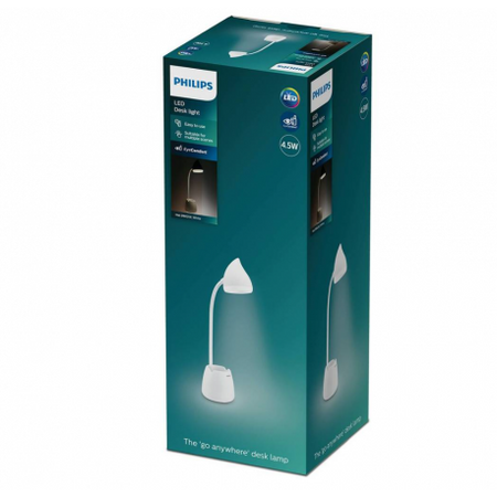 HAT LED stolní stolní lampa 4.5W CCT stmívatelná USB bílá PHILIPS