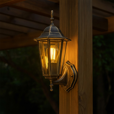 Zahradní nástěnná lampa lucerna E27, Patina BELLIS LUMILED
