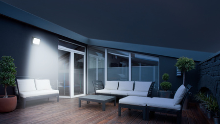 LED Reflektor snímač pohybu 50W, 5500lm 4000K IP65 Černá ZUME ALS LUMILED