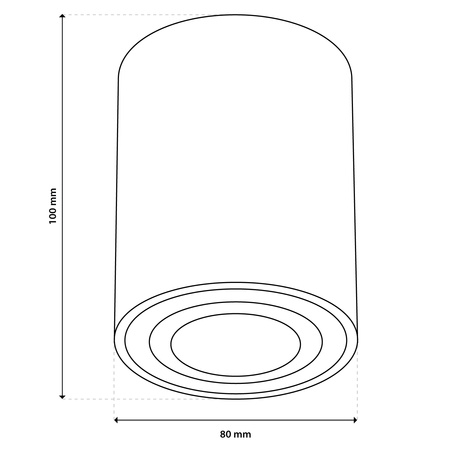 Povrchová montáž HALOGEN Spot Tuba Movable LUNDO GU10 LUMILED Round White 80mm