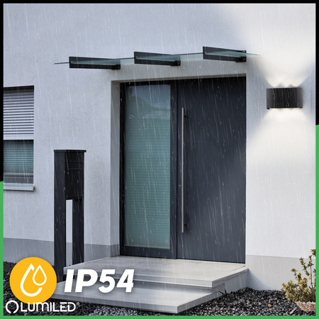 Zahradní nástěnná lampa nahoru a dolů, 6W IP54 KELSA LUMILED