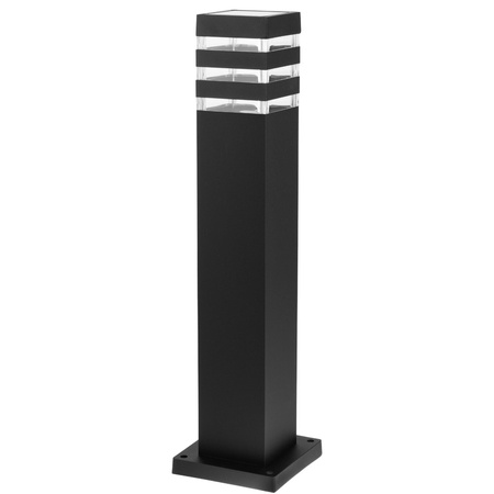 Venkovní zahradní lampa E27 ČERNÝ SLOUP Čtverec 50cm