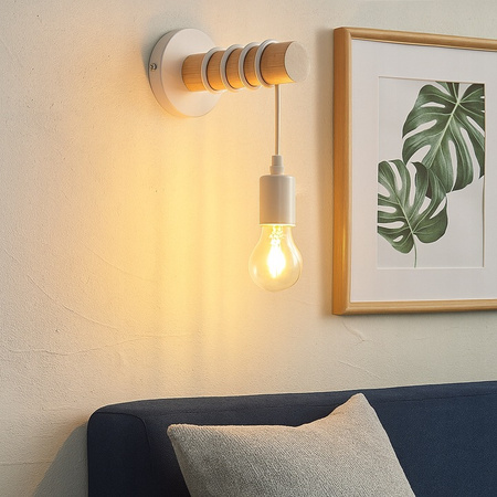 Spot E27 Bílá hnědá Eos Masterled Závěsné nástěnné svítidlo