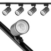 Sada osvětlovacích kolejnic 2m kolejnice + 4x GU10 Černá LED kolejnice Bodové světlo s ozdobným kroužkem
