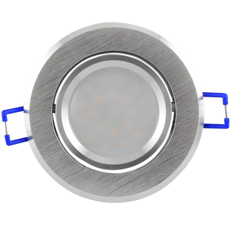 SUN OLAL vestavné stropní svítidlo. stříbrný kartáčovaný hliník GOLDLUX (Polux) + LED GU10 3.5w