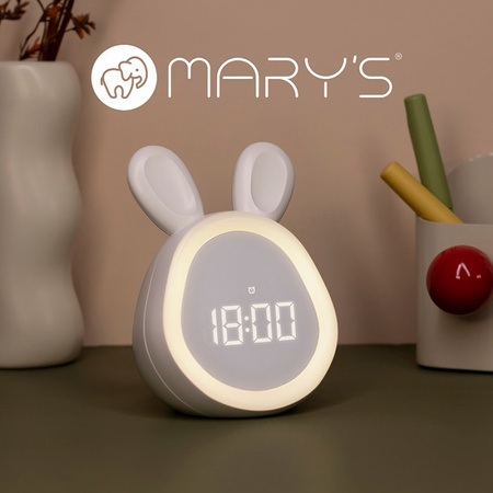 Dětský elektronický budík bílý USB dobíjecí 1200mAh MARY'S BEAR