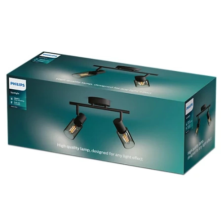 Reflektorové stropní svítidlo 2x E14 Black Palms Philips