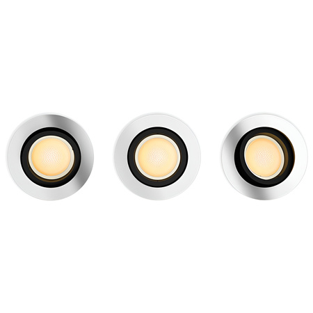 LED Milliskin zapuštěná pod omítku 3x 4,2W CCT kulatá pohyblivá PHILIPS HUE Bluetooth