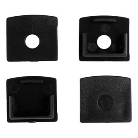 Hliníkový LED profil pro sádrokarton REGIPS Podprofil pro dlaždice černý 2m s matným difuzorem pro LED pásky + koncovky GN Ecolight series