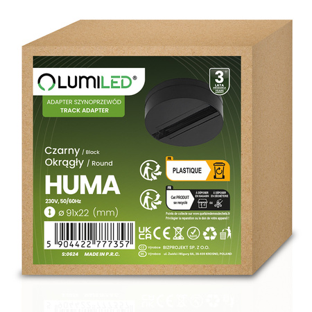 Adaptérová základna pro montáž jednofázových reflektorů černá LUMILED