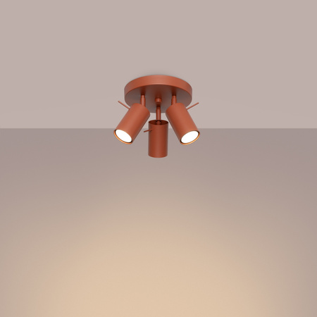 Bodové stropní svítidlo Tuba 3x GU10 Ochre Red Ring Bittersweet Shimmer SL.1509 Sollux