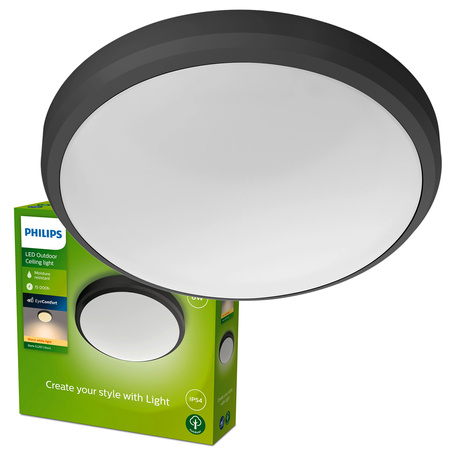 LED venkovní stropní zahradní svítidlo DORIS myGarden 6W 2700K IP54 nástěnné svítidlo černé PHILIPS