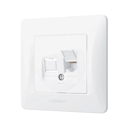 Jednoduchá počítačová zásuvka RJ45 pod omítku bílá BINERA VIDEX