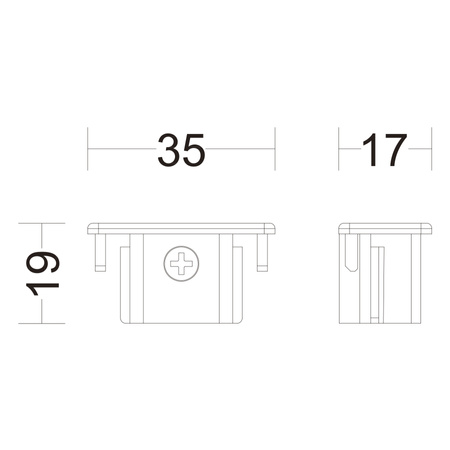 Víčko pro LED světelnou přípojnici EasyLink Philips bílé 2 ks.