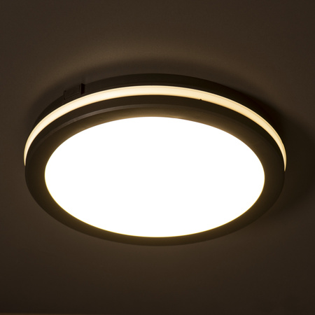 Stropní LED svítidlo pro povrchovou montáž 12W 1150lm CCT IP65 kulaté černé BENO KANLUX