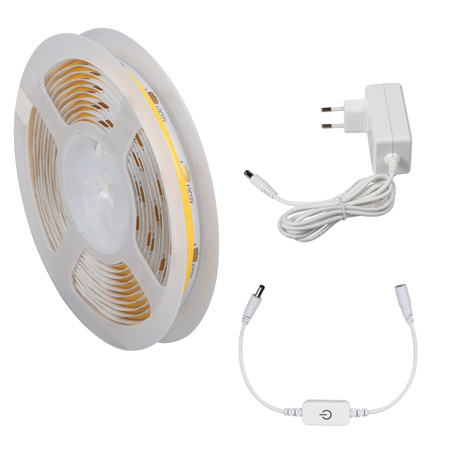 Sada LED pásku COB 3m 24W 4000K Neutrální + napájecí zdroj a stmívač KANLUX