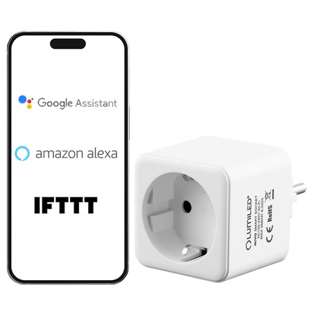 Inteligentní WiFi zásuvka, Měřič spotřeby Programovatelný časovač TUYA SMART NIVO LUMILED