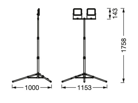 LED reflektor 2x10W 2000lm 6500K Pracovní přenosný LEDVANCE