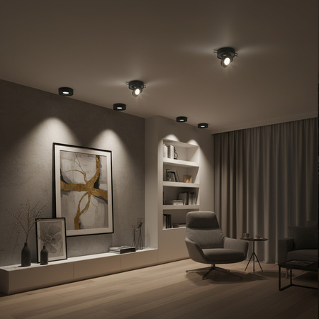 Vestavné stropní svítidlo MR16 GAJA Tuba Spot Round Movable Black GOLDLUX