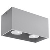 Svítidlo pro povrchovou montáž QUAD MAXI 2xGU10 Obdélníkové minimalistické šedé SOLLUX