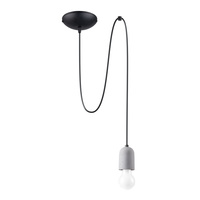 Stropní závěsné svítidlo NESO 1 LONG E27 Grey Black Minimalist SOLLUX