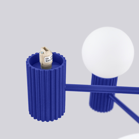 Lustr Závěsné svítidlo 6x G9 Hliníková modrá ultramarínová svatozář Francouzské nebe SL.1835 Sollux