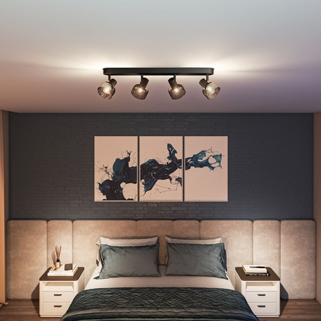 Reflektorové stropní svítidlo 4x E14 LED Black Sleet Philips