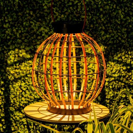 LED solární lampa Venkovní zahradní stojací závěsná lucerna 3000K IP44 30.5 cm soumrakový senzor