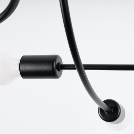 Lustr LEVAR Stropní svítidlo 6xE27 Černá Industrial SOLLUX