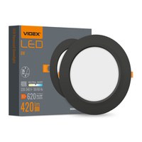 LED panel Zapuštěné podhledové svítidlo 6W 620lm 4000K Neutral Black Videx
