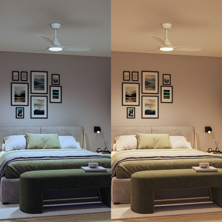 Stropní ventilátor 28W LED stropní svítidlo 24W 2650lm 3000/4300/6500K CCT White + Pilot Olas Philips