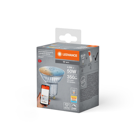 GU10 LED žárovka 5W 350lm CCT LEDVANCE SMART+ WiFi Stmívatelné