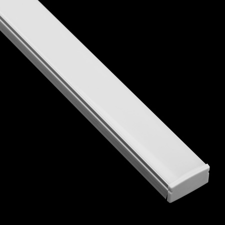 Povrchový Hliníkový Profil pro LED KM36, Stříbrný 1m + Mléčná Krytka + Záslepky LUMILED