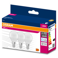 3x LED žárovka E14 P45 4.9W = 40W 470lm 6500K Studená bílá 200° OSRAM Hodnota