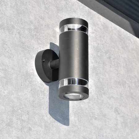 Nástěnná lampa Venkovní fasádní lampa 12W GU10 černá IP54 Rino Sanico Goldlux