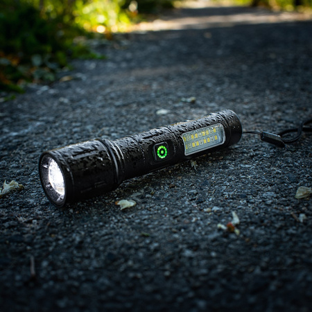 Dobíjecí LED taktická svítilna 5W 260lm Ruční napájení + SMD VA0184 VAYOX