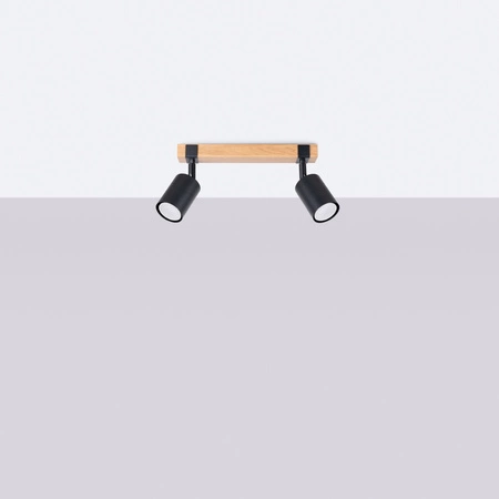 FAGER 2xGU10 Spotlight Moving Black Skandinávské stropní svítidlo SOLLUX