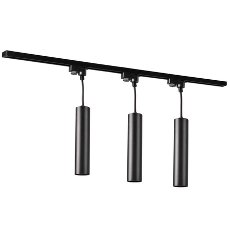 Sada přípojnic 1-fázová lišta + 3x reflektor GU10 černý MARIBEL Sanico Goldlux