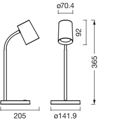 Stolní lampa stojící GU10 šedá USB-C Kancelářská linka Ledvance