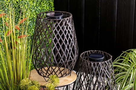 LED solární lampa Venkovní zahradní stojící lucerna 3000K IP44 35cm soumrakový senzor