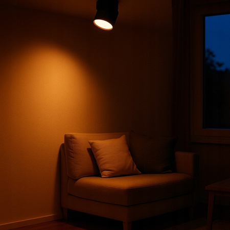 Halogenový reflektorový bodový reflektor GX53 Round Black Apilo Masterled pro povrchovou montáž