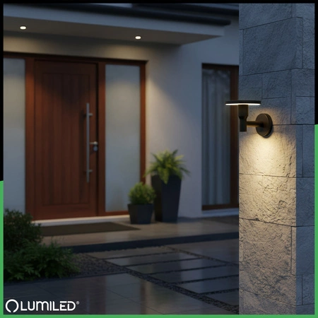 Venkovní zahradní lampa CCT LED nástěnná lampa 12W 3000-6500K IP65 CORTUS LUMILED