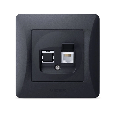 Jednoduchá počítačová zásuvka RJ45 pod omítku černá BINERA VIDEX